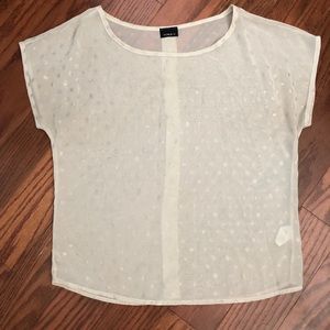 White sheer polka dot top